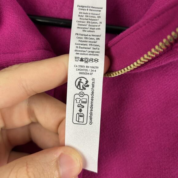 Lululemon Hoodie Women M/L Scuba Oversized Half Zip Ripened Raspberry Cropped - Picture 11 of 16